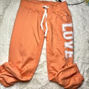 Rue21 Y2K Rhinestone Heart Sweatpants